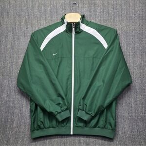 Vintage Nike Clima-Fit Windbreaker Jacket Men's XL Green White Full Zip Y2K Mesh